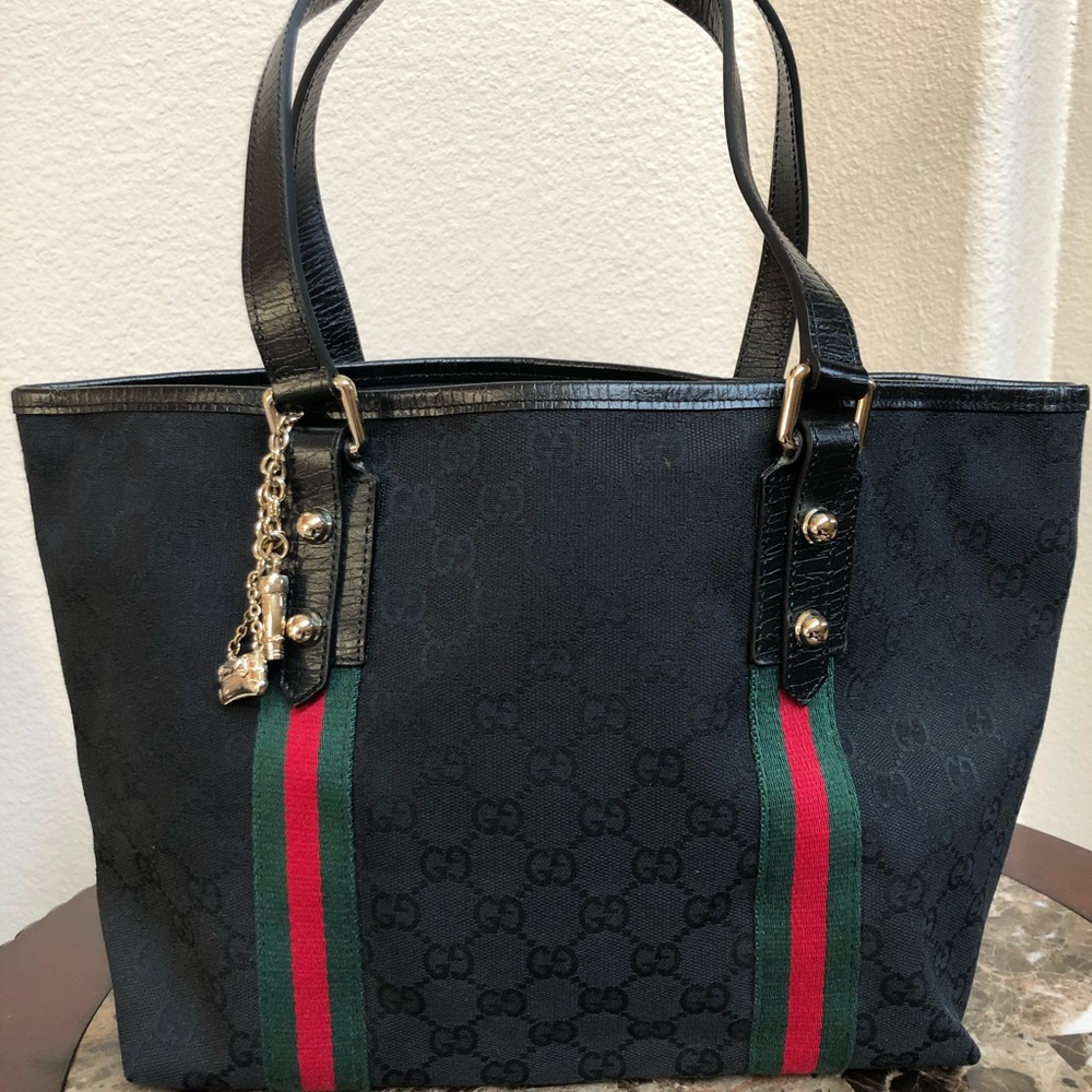 Gucci Jolie Purse Black Signature Canvas New!